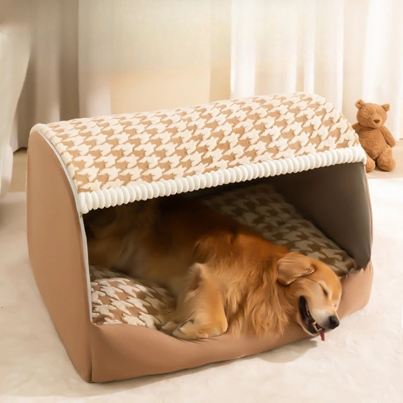 Big Dog Kennel – Warm Winter Dog House with Detachable Washable Mat