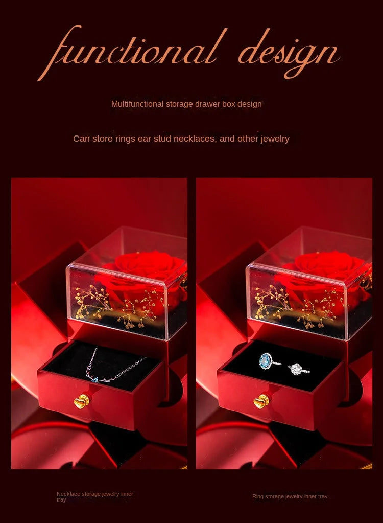 Collar con joyero de manzana y rosa | Regalo para mi hija