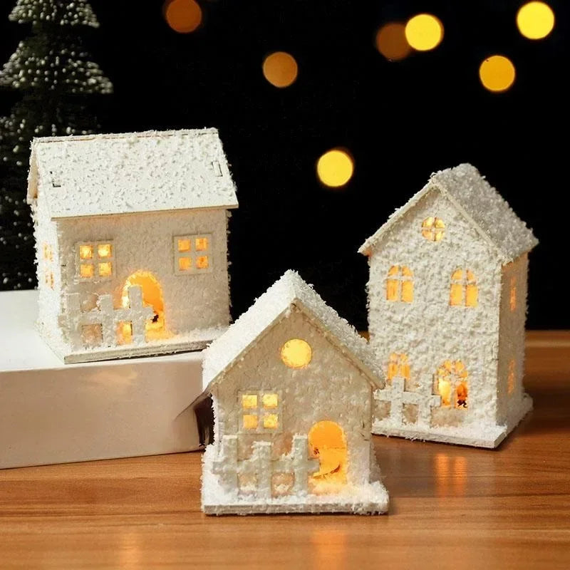 Christmas LED Snowflake House Decoration – Light-Up Mini Christmas Home Ornament | Festive Holiday Decor for Tables & Shelves