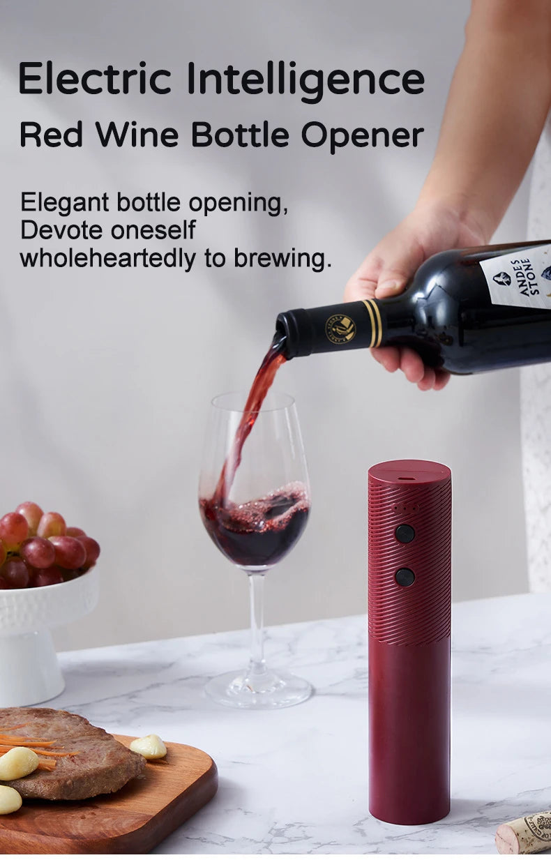Electric Wine Bottle Opener Automatic Rechargeable Corkscrew with Charging Base – Kitchen Wine Accessories