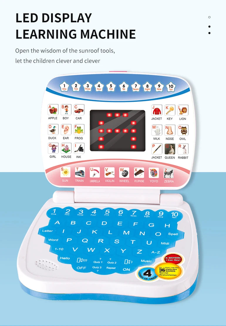 Interactive Preschool Learning Laptop Toy
