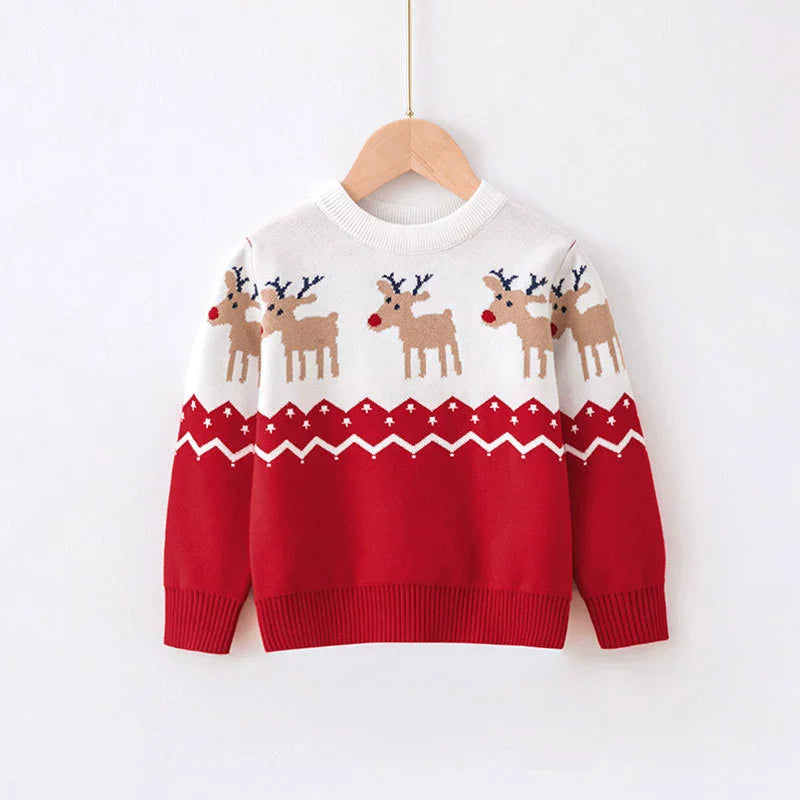 2025 Christmas Kids Sweaters – Autumn Winter Warm Cartoon Knitted Pullover | Boys & Girls Xmas Jumper Children’s Clothes
