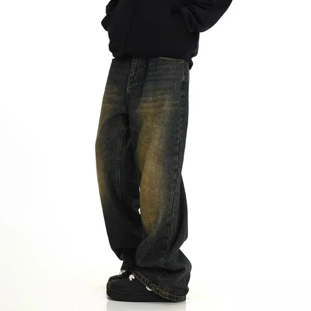 Men’s Retro Casual Washed Straight-Leg Streetwear Jeans