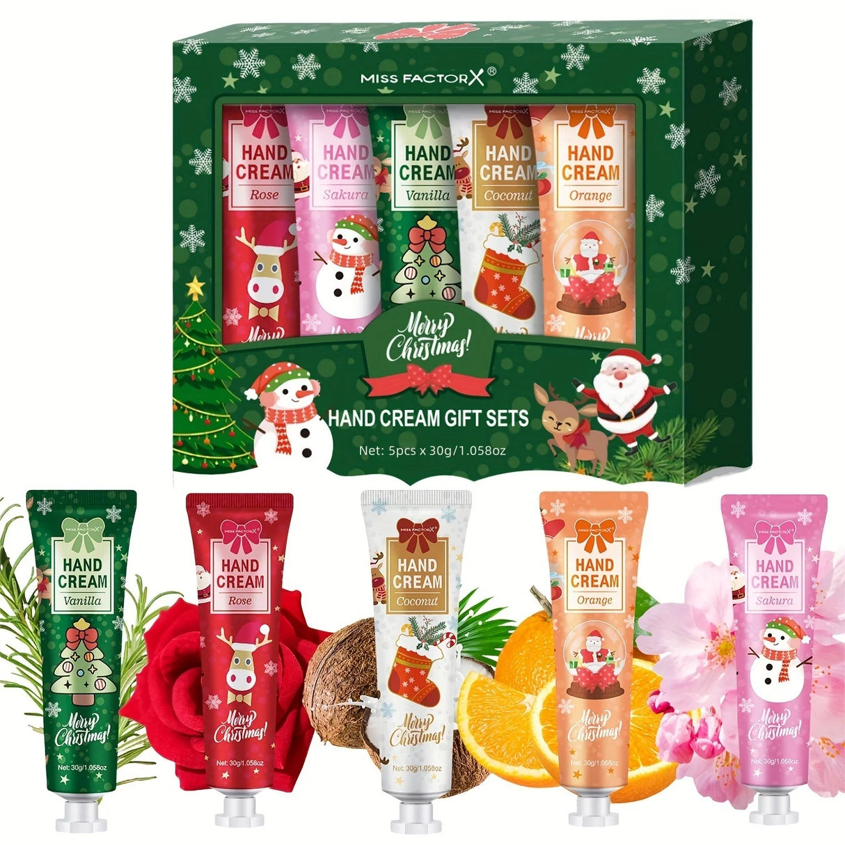Christmas Gift 5-in-1 Travel Hand Cream Set