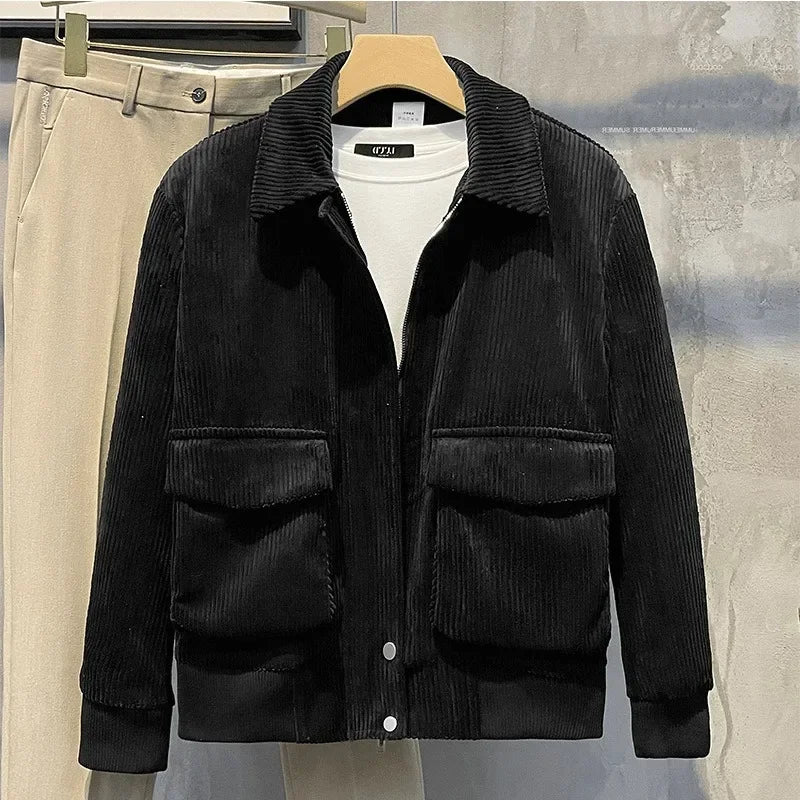Trendy Men’s Corduroy Jacket – Korean Fashion Casual Coat