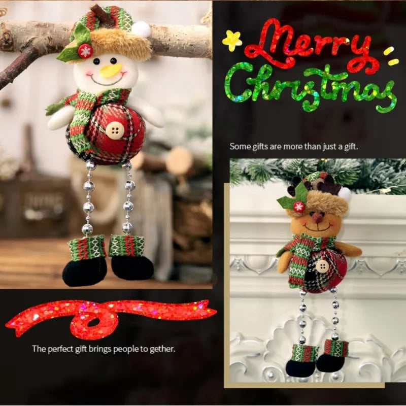 Christmas Tree Decorations – Plush Hanging Ornaments | Santa Claus, Snowman & Reindeer Holiday Party Home Décor