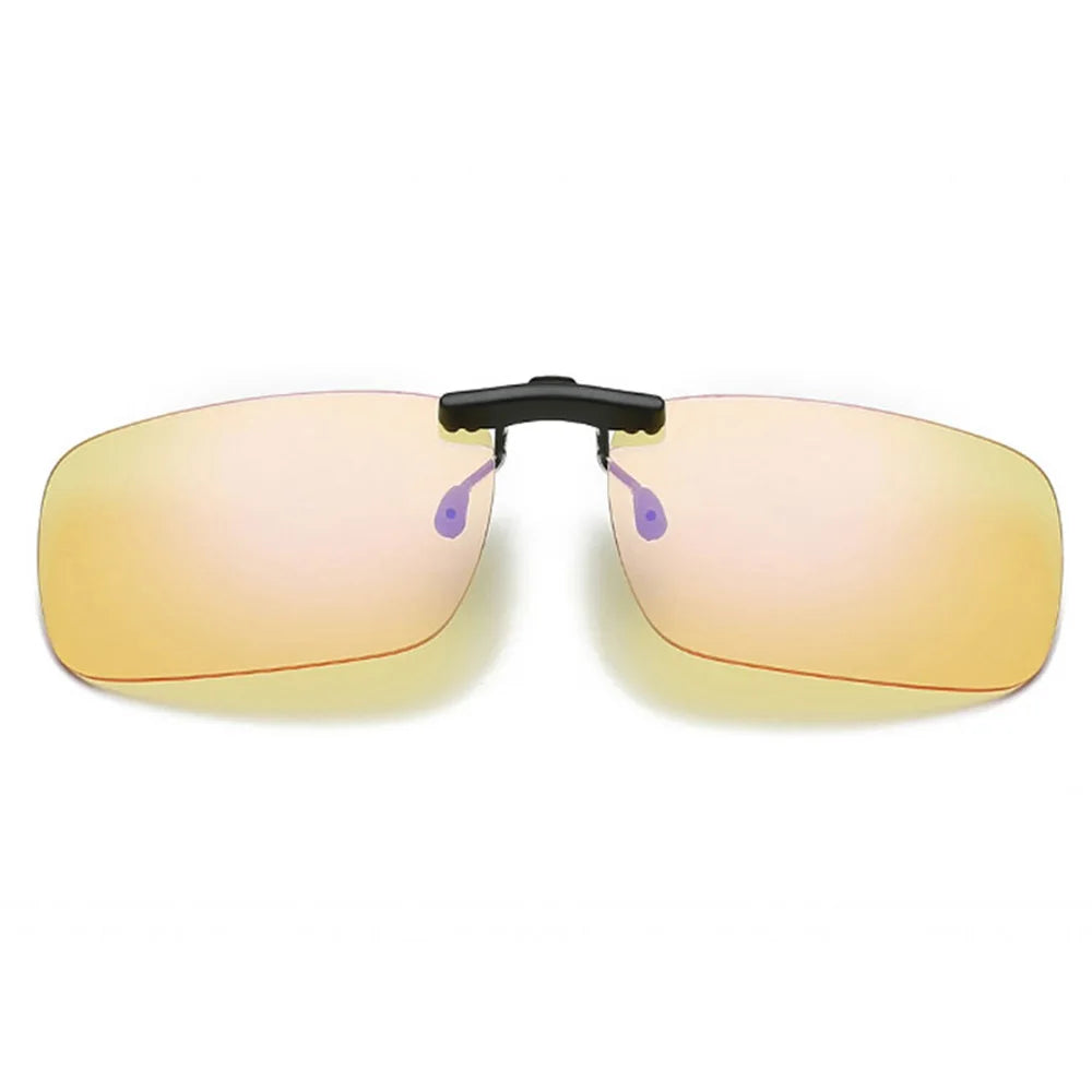 Clip-On Blue Light Blocking Glasses – 100% Red Lens Anti-Fatigue Detachable Filter for Gaming & Computer Use