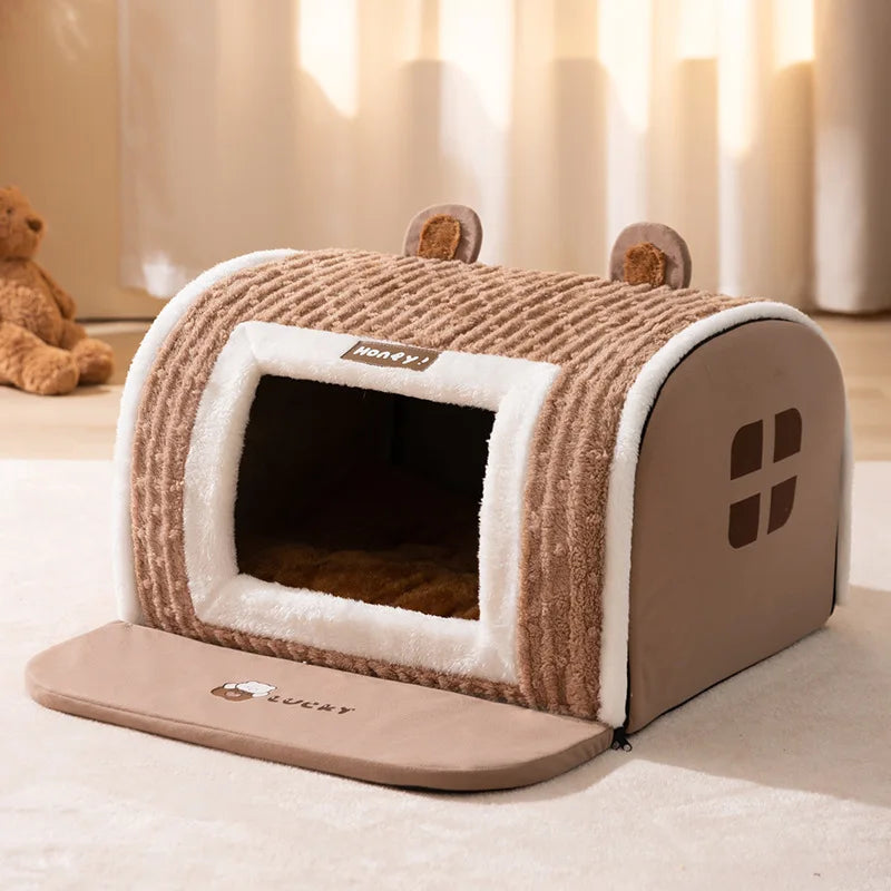 Big Dog Kennel – Warm Winter Dog House with Detachable Washable Mat