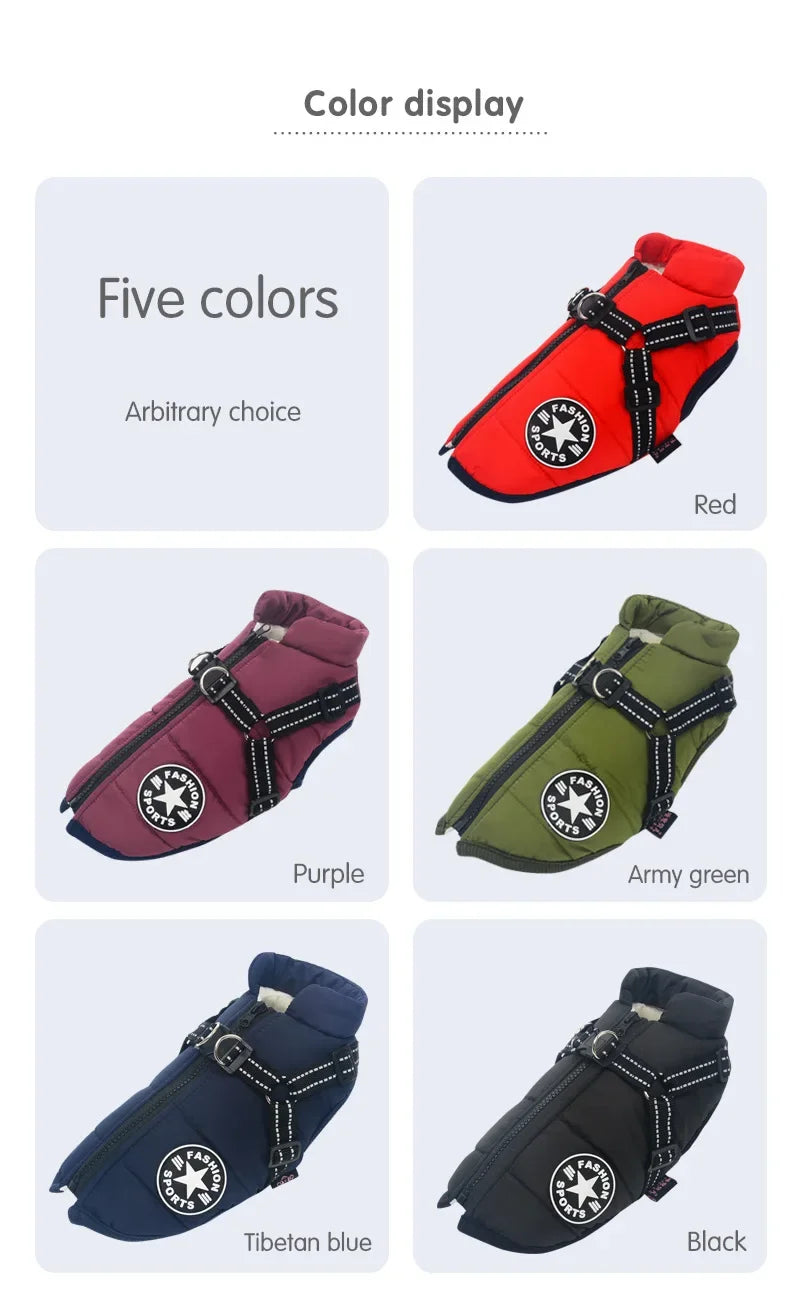 Large Pet Dog Jacket | Warm Winter Coat for Big Dogs