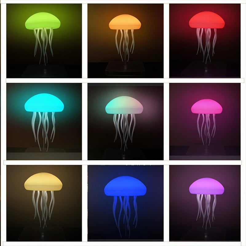 Wireless Jellyfish Rechargeable LED Desk Lamp – Multi-Color Mood Light for Bedroom & Office