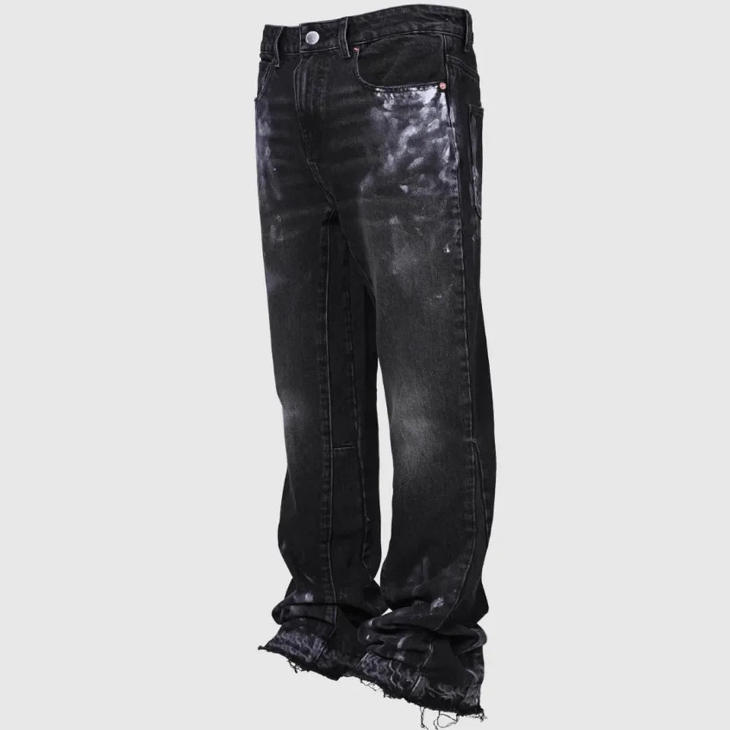 2025 Streetwear Men’s Washed Denim Jeans with Utility Pockets