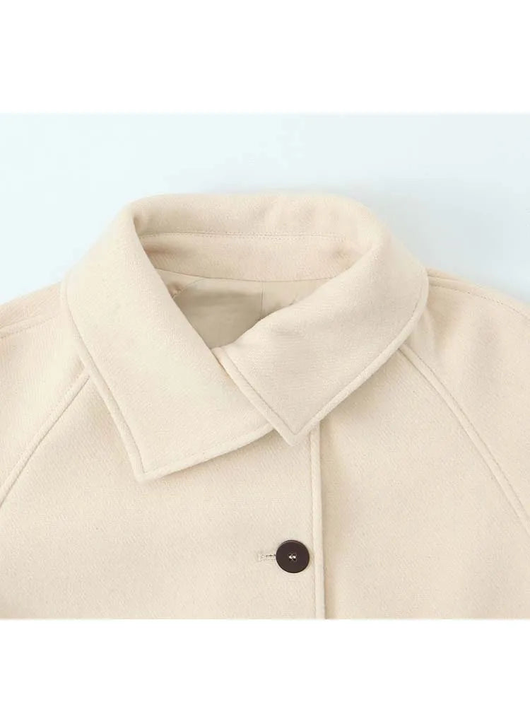 Women’s 2025 Autumn Winter Fashion Jacket – Elegant Lapel Long Sleeve Coat with Button Decoration | High Street Style New Arrival