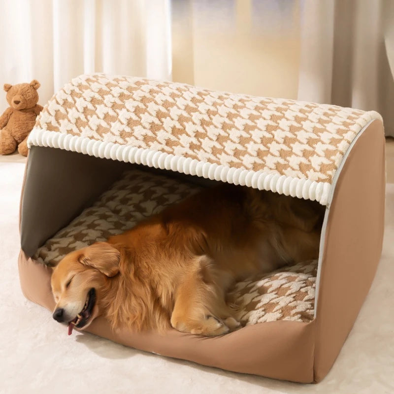 Big Dog Kennel – Warm Winter Dog House with Detachable Washable Mat