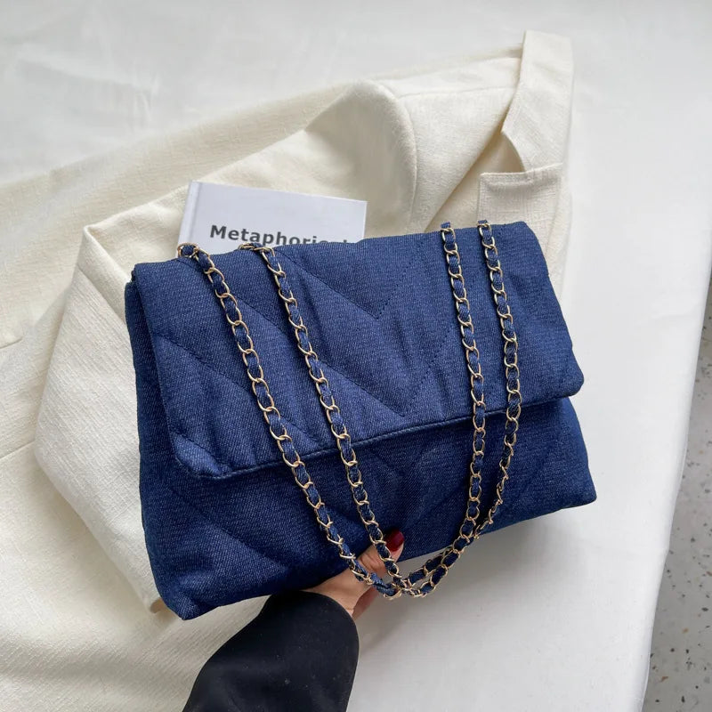 Women’s Luxury Denim Large Capacity Tote