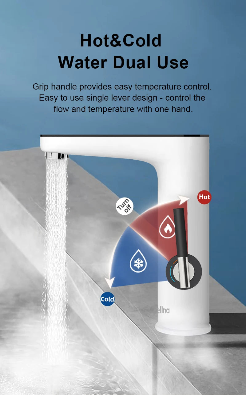 Briwellna Electric Water Heater Faucet 220V – Instant Tankless Kitchen Heating Tap