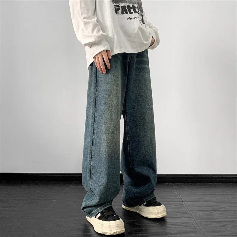 Men’s Streetwear Loose Fit Denim Pants