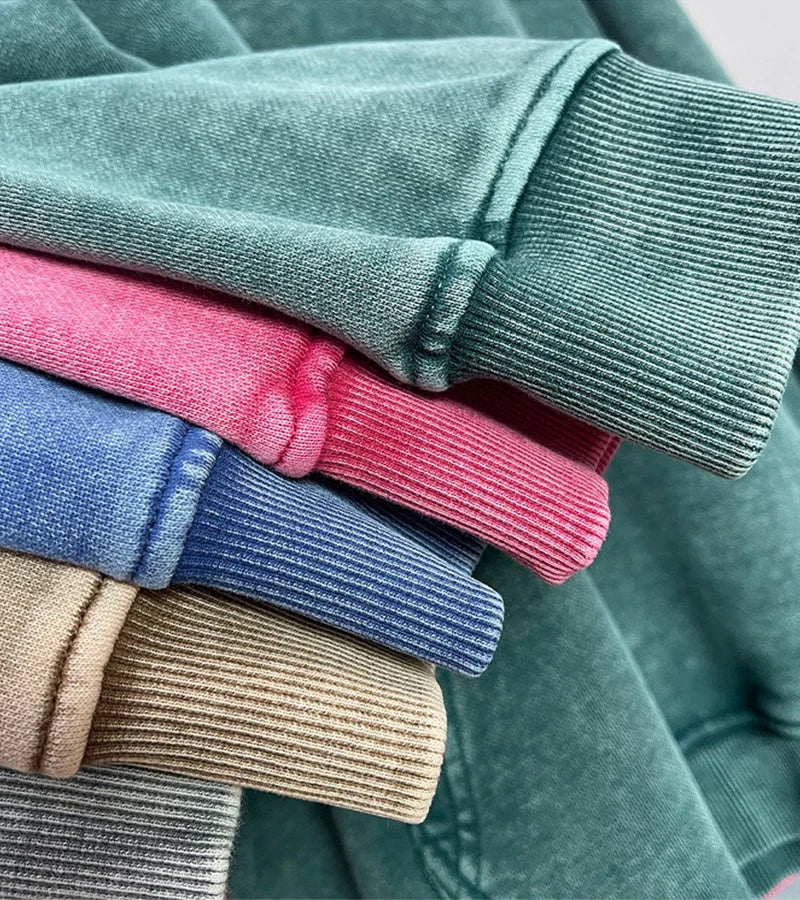 Vintage Washed Hoodie – Unisex Retro Streetwear Pullover