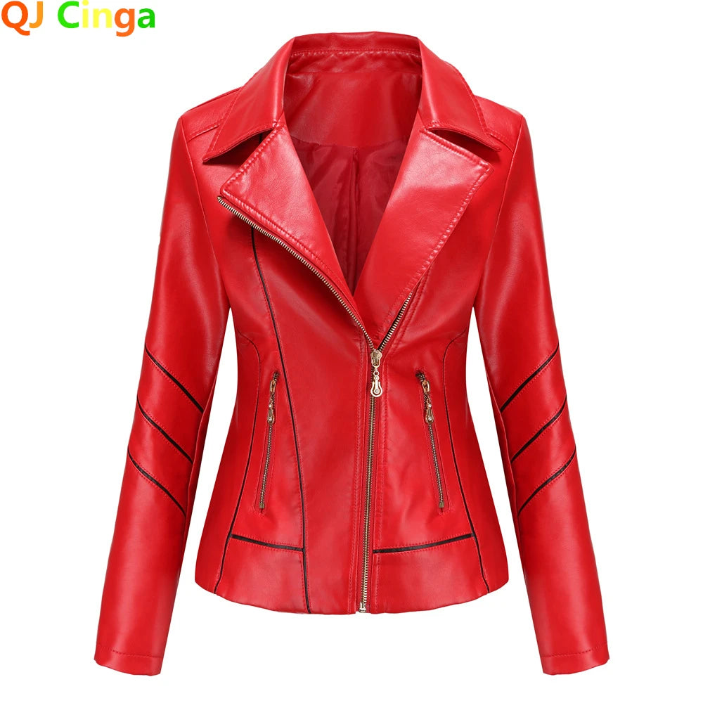 Women's PU Faux Leather Biker Jacket