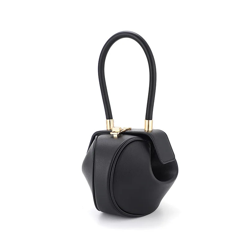 Stylish Round Ball PU Leather Mini Shoulder Handbag