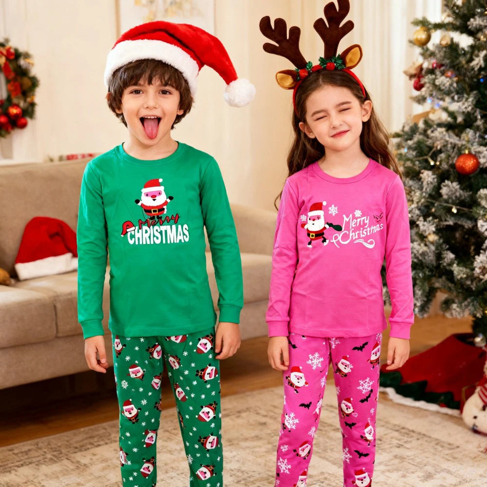 Christmas Pajamas for Kids – 100% Cotton Baby Boys & Girls Santa PJs | Sibling Matching Xmas Pajama Sets