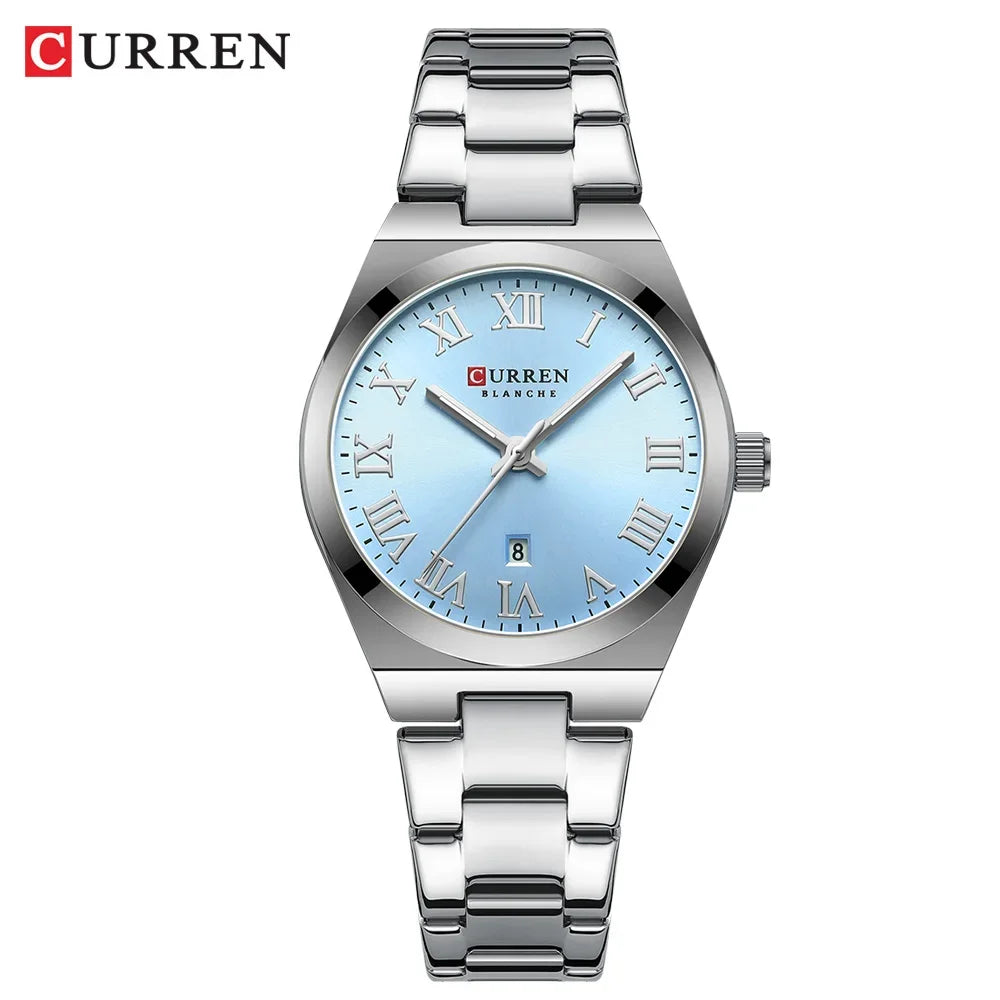 Women’s Small Face Watch – Stainless Steel Analog Quartz Watch with Calendar | Waterproof Ladies Wristwatch