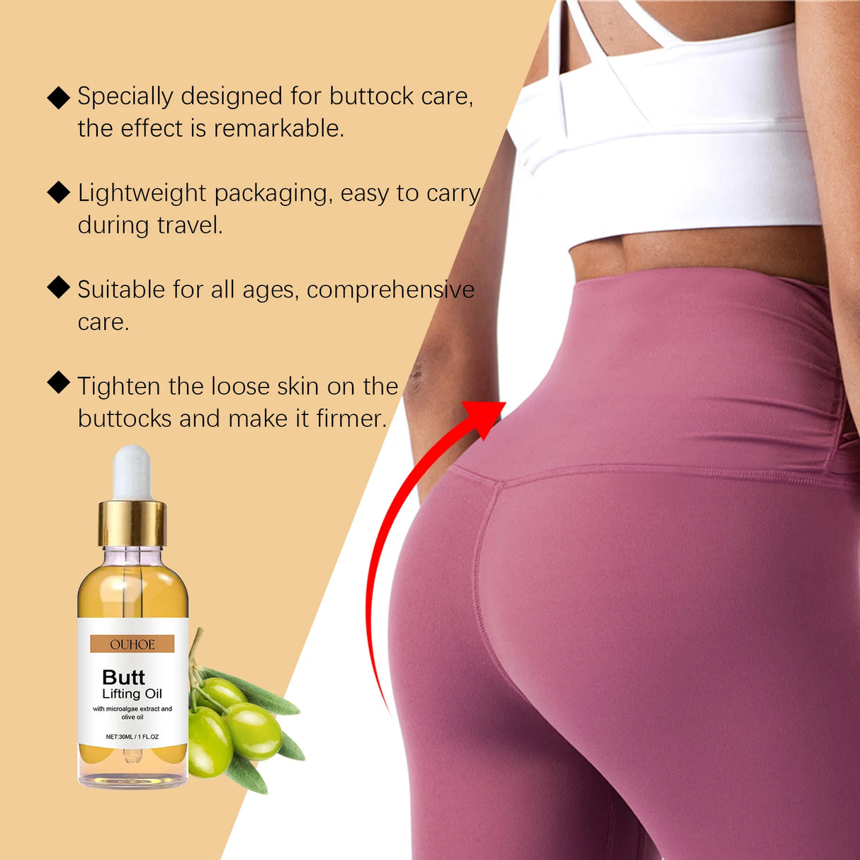 Buttock Enlargement Oil – Natural Hip Lifting & Firming Growth Serum