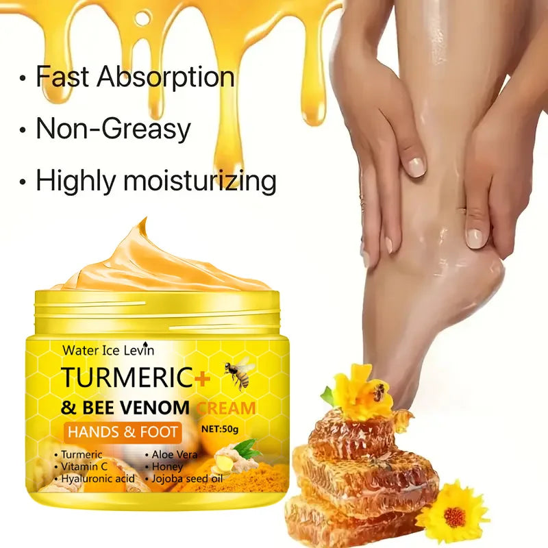 Turmeric Bee Venom Foot Cream – Anti-Drying, Crack Heel Repair & Deep Moisturizing