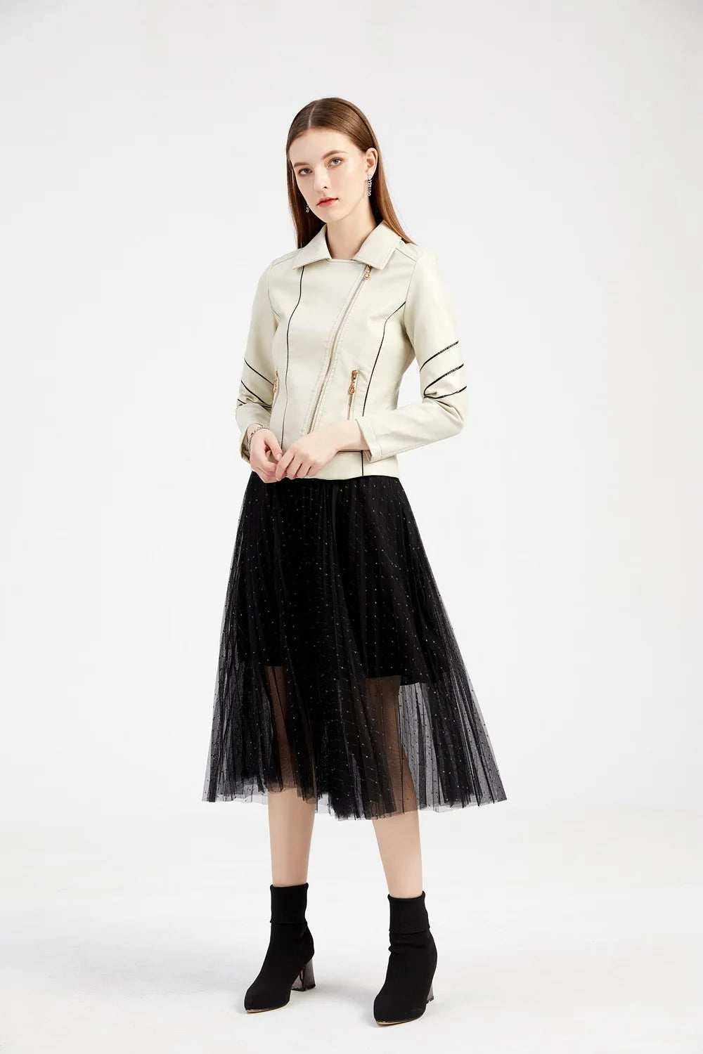 Women's PU Faux Leather Biker Jacket