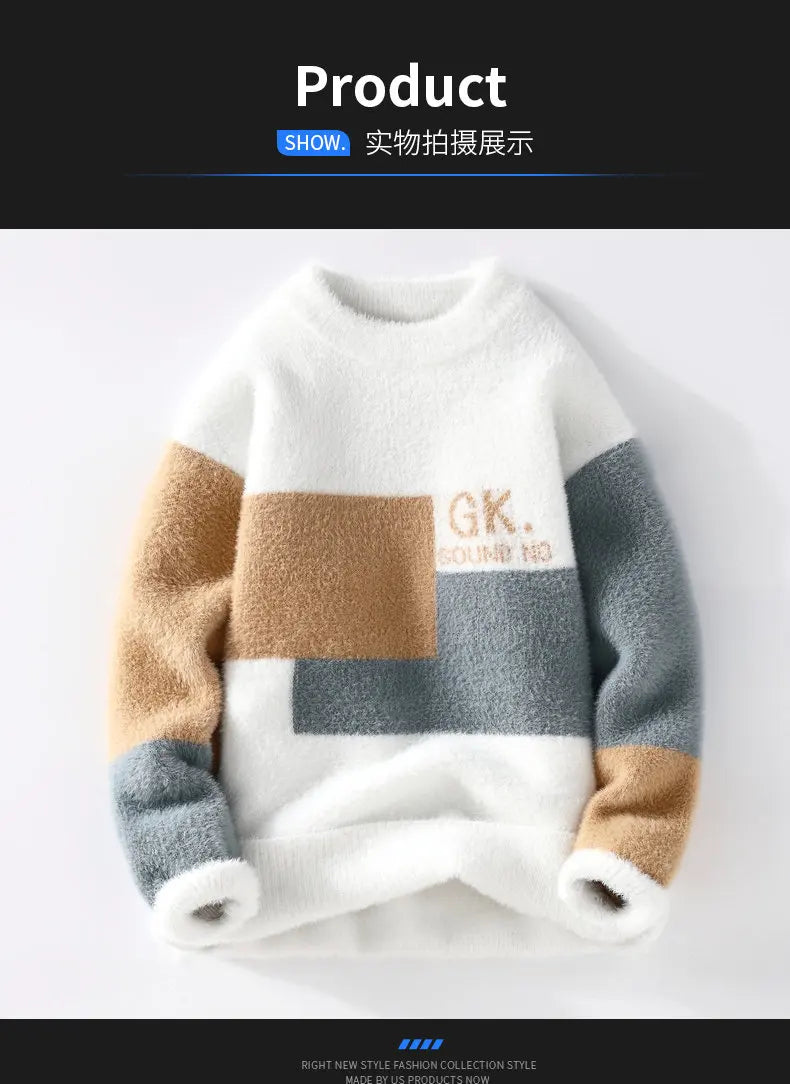 Men’s Wool Winter Sweater 2025 – Warm Knitted Pullover for Cold Weather