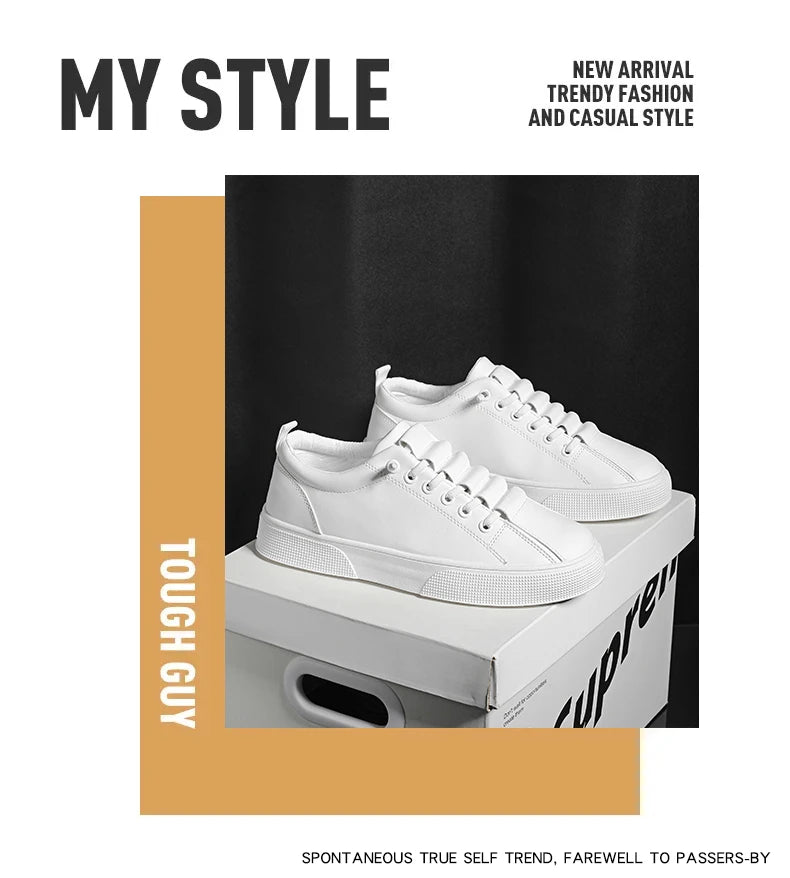 Men’s Casual Lightweight PU Leather Sneakers