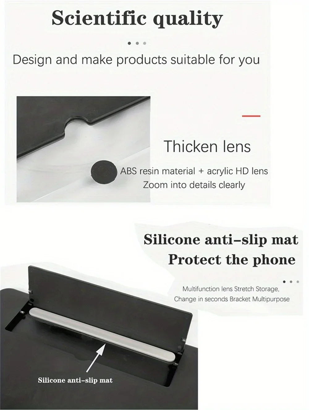 HD Mobile Phone Screen Magnifier – 12/10 inch Video Amplifier