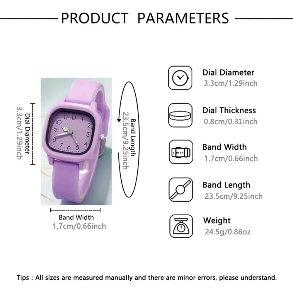 Casual and fashionable square quartz watch