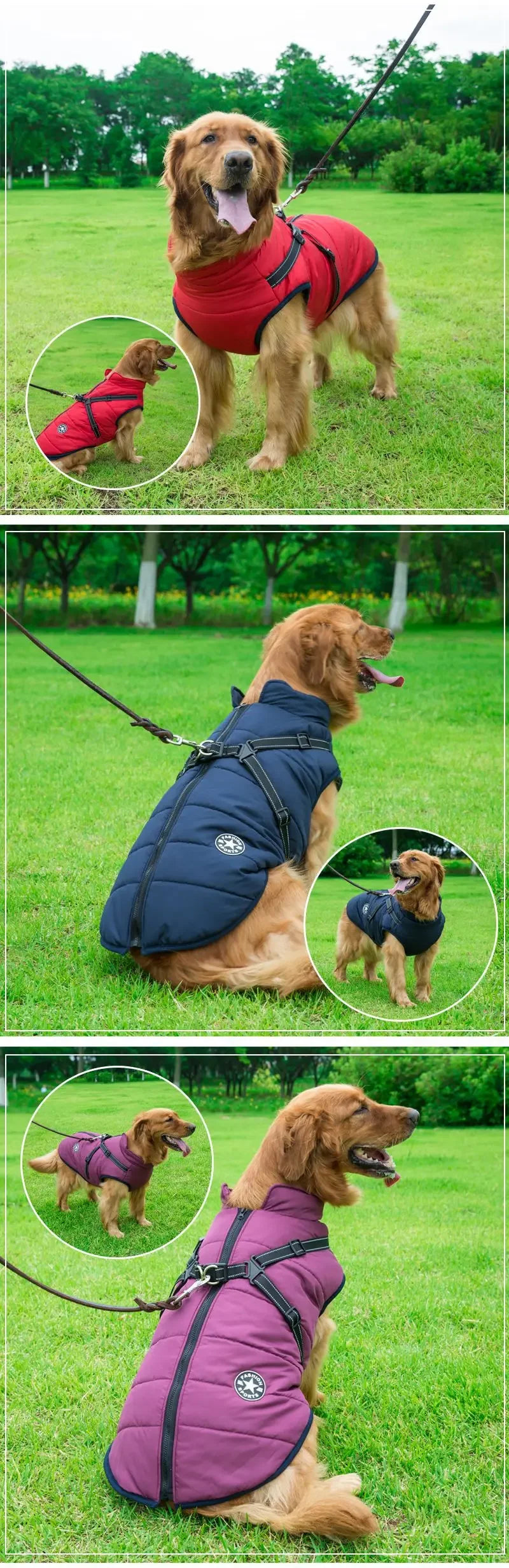 Large Pet Dog Jacket | Warm Winter Coat for Big Dogs