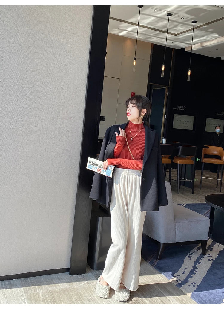 Women Turtleneck Sweater Long Sleeve Top