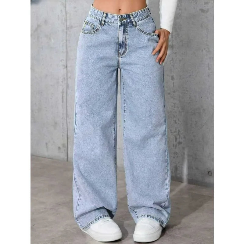 Women’s Wide-Leg Straight Denim Jeans