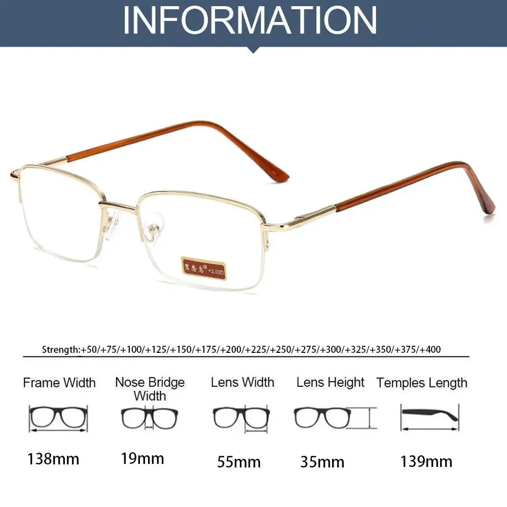 Real Glass Lens Reading Glasses – Square Full Frame HD Presbyopic Eyewear | Anti-Scratch Unisex Readers