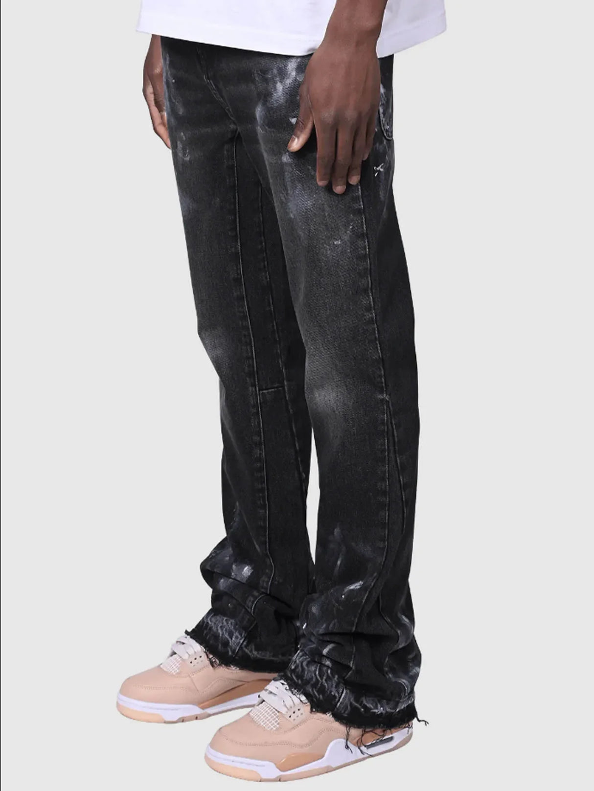2025 Streetwear Men’s Washed Denim Jeans with Utility Pockets