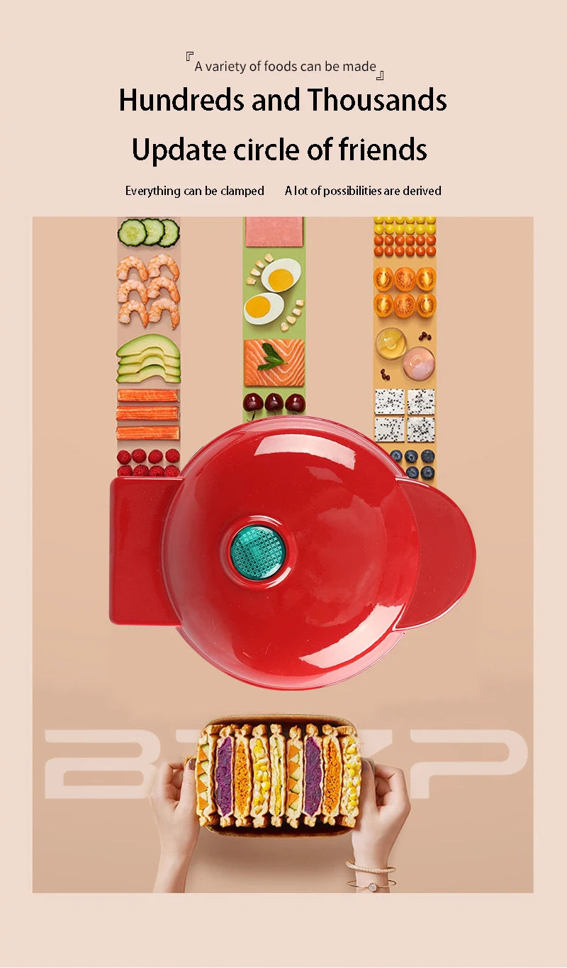 Electric Mini Color Waffle Maker Machine – Compact Breakfast & Dessert Maker for Kid