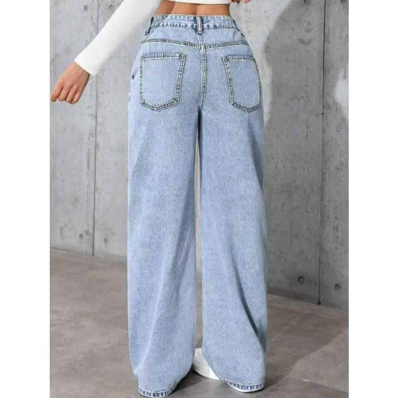 Women’s Wide-Leg Straight Denim Jeans