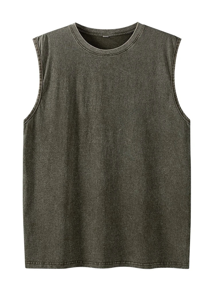 Men’s Washed Cotton Loose Sleeveless Tank Top