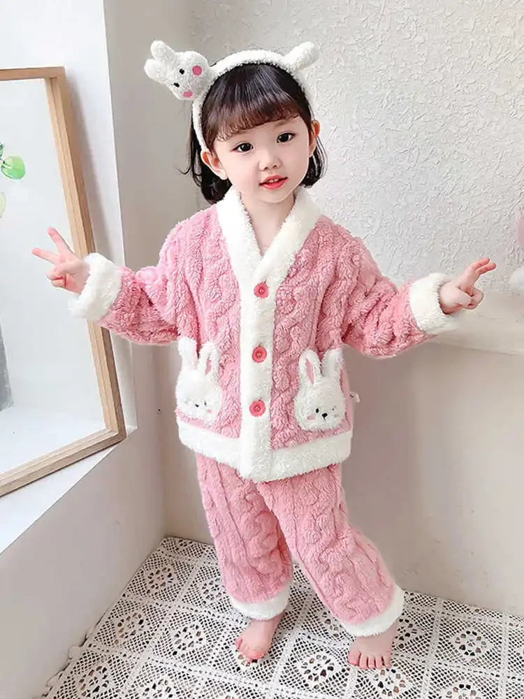 Autumn and Winter Children Pajamas | Warm Kids Sleepwear Set