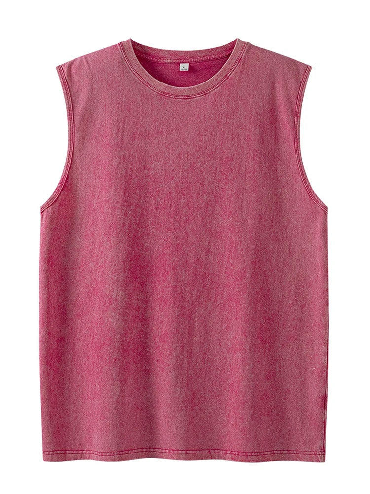 Men’s Washed Cotton Loose Sleeveless Tank Top