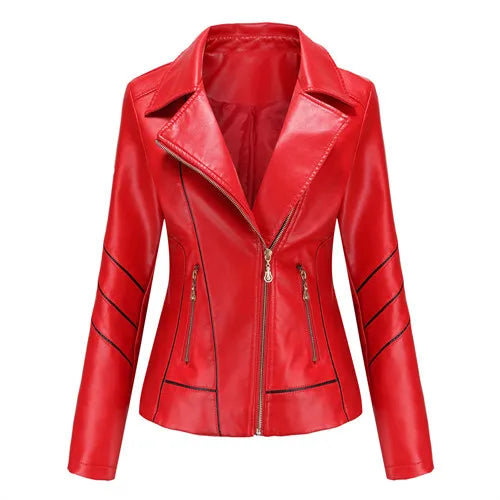 Women's PU Faux Leather Biker Jacket