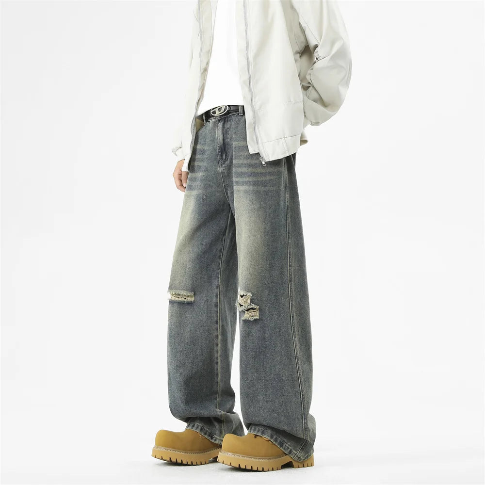 Trendy Men’s High Street Ripped Jeans