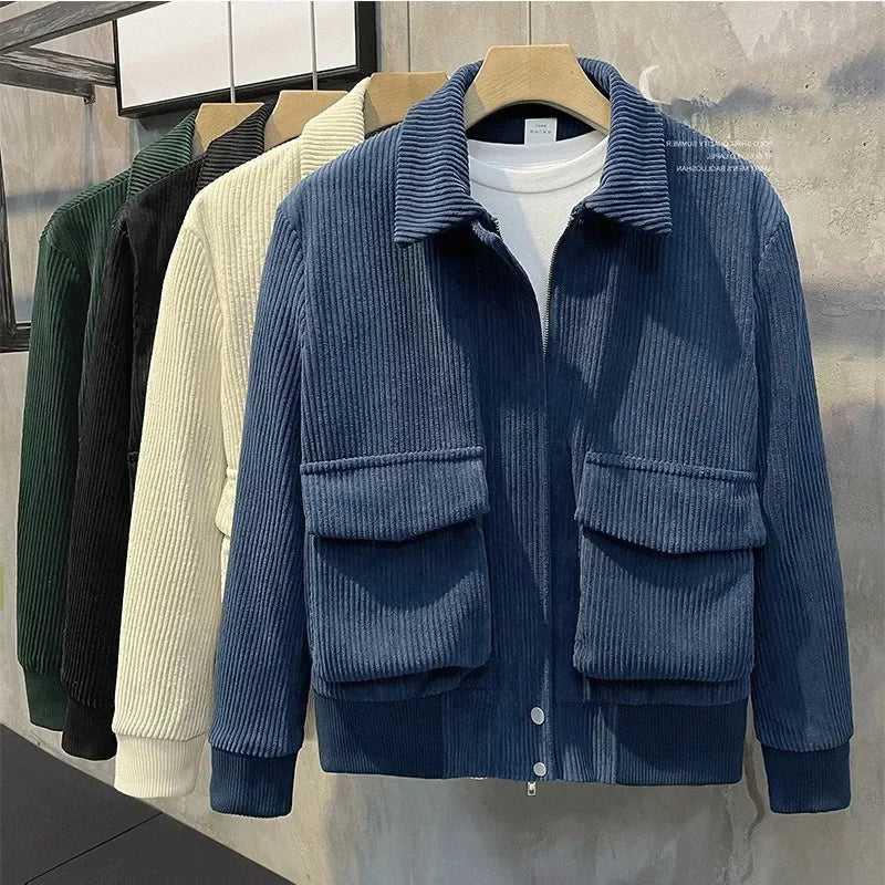 Trendy Men’s Corduroy Jacket – Korean Fashion Casual Coat