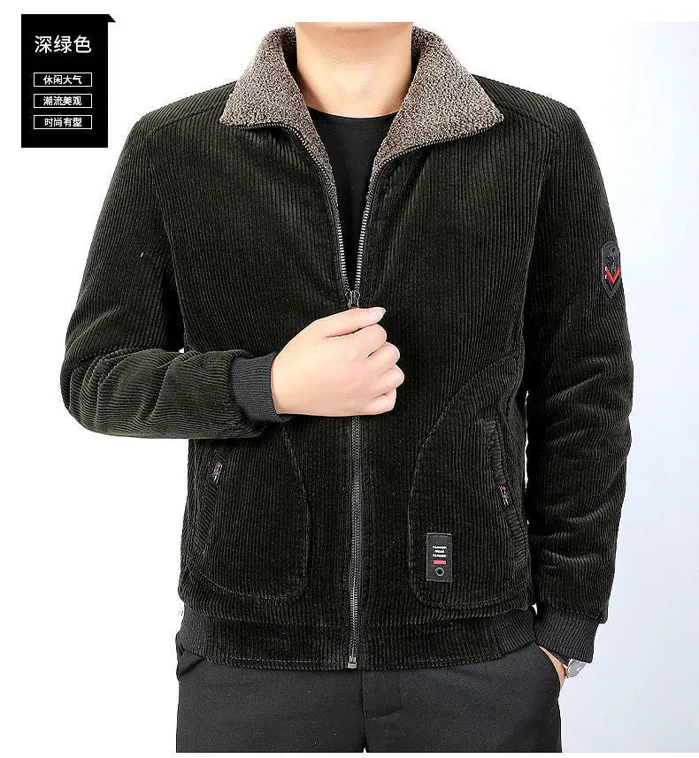 Men’s 2025 Winter Velvet-Thickened Corduroy Jacket