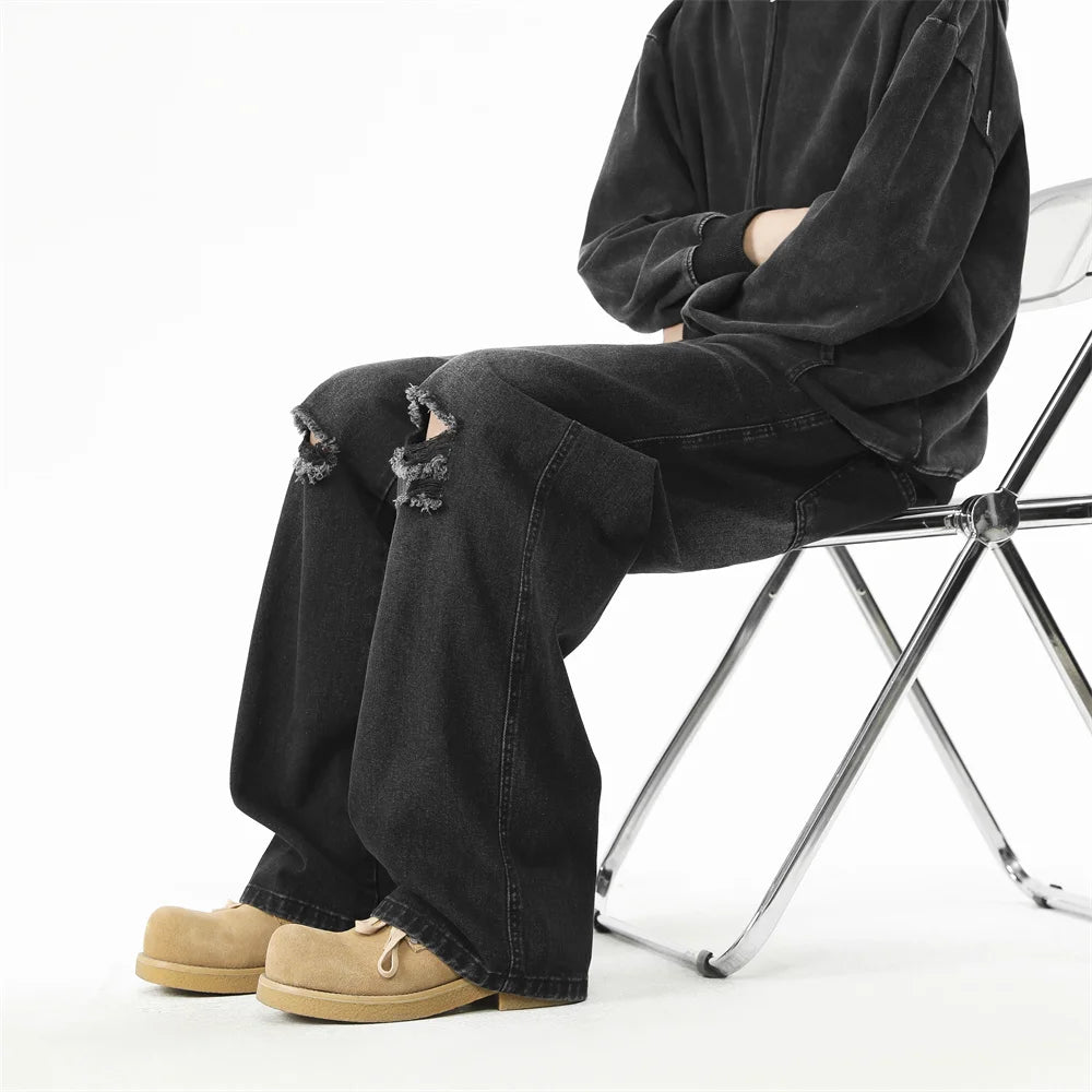 Trendy Men’s High Street Ripped Jeans