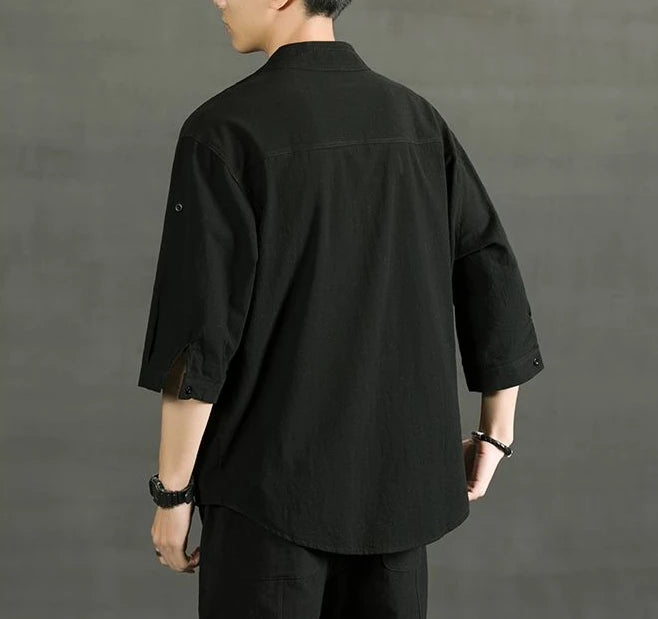 White Linen Cotton Half Sleeve Men’s Shirt