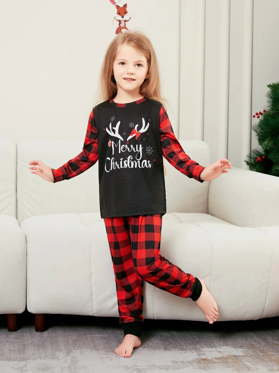 Christmas Family Pajamas – Matching Plaid Soft 2-Piece Set for Adults & Kids