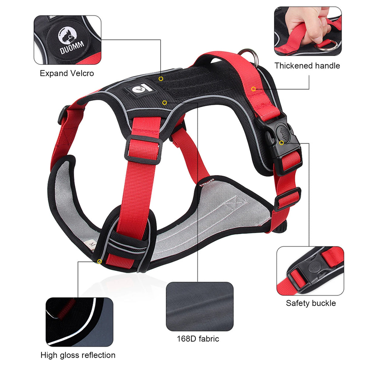 Tactical Reflective Dog Harness – 1680D Waterproof Vest for Medium & Large Dogs